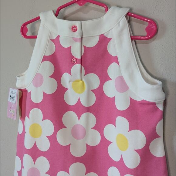Gymboree NWT Girls Retro In the Pink Daisy Print Sleeveless Dress Size 6 - Picture 6 of 9